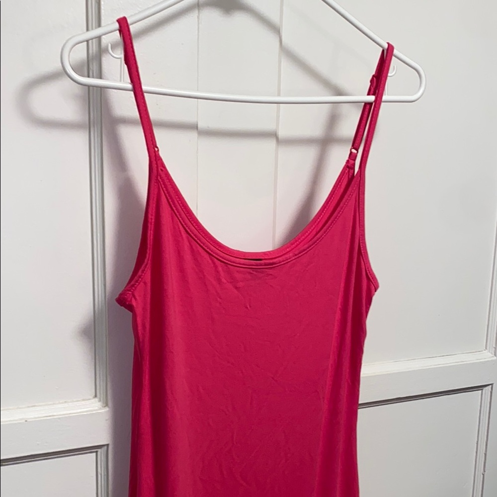 SHEIN BASICS Medium Pink Solid Form Fitted Slip Dress - Picture 10 of 10